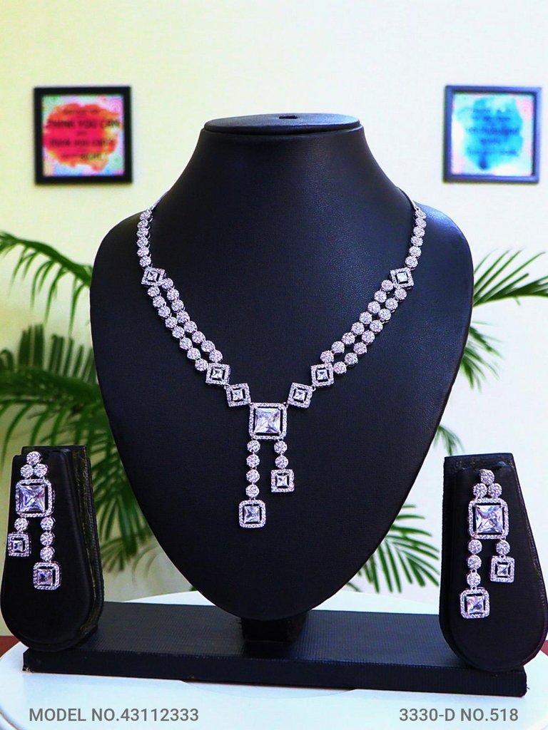 Classic yet Trendy | Cz Fashion Necklace Set - Amaara World