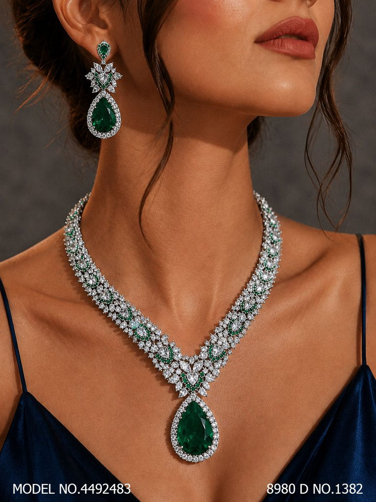 Fashion Necklace Set | Artificial Diamonds / Zircons - Amaara World