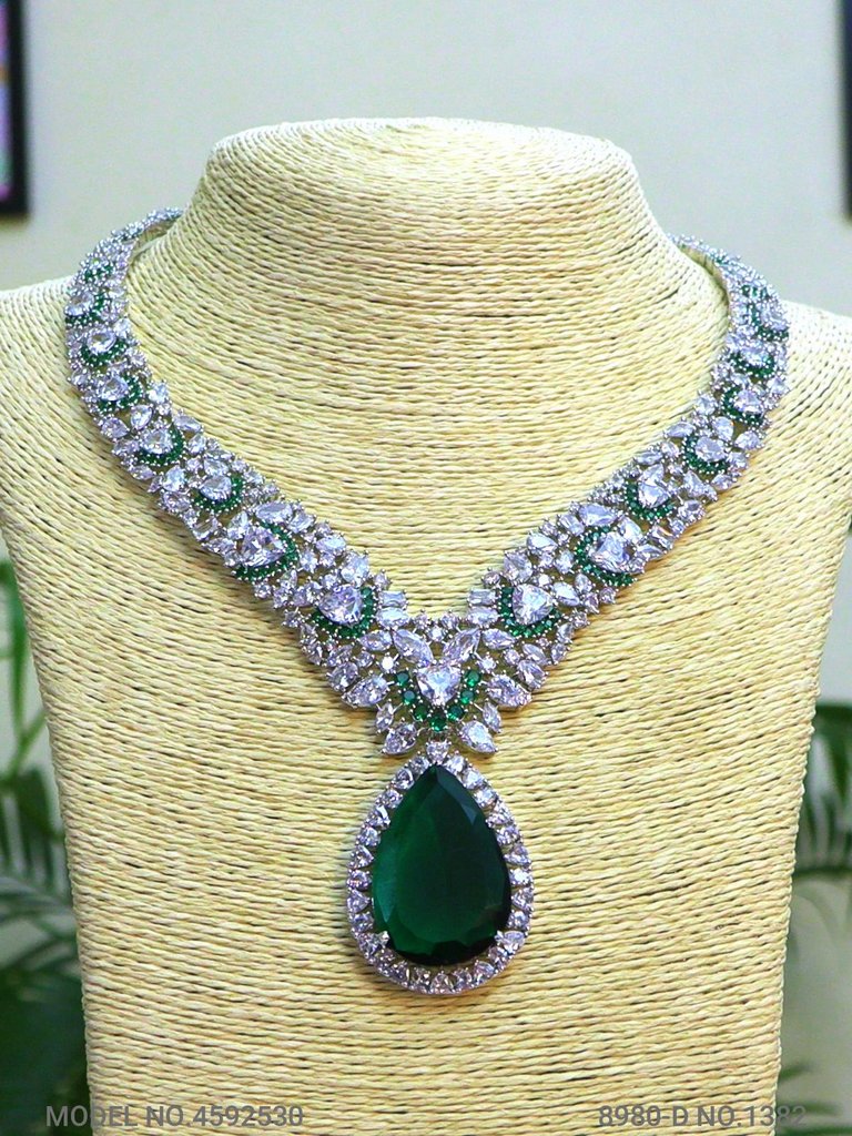 Fashion Necklace Set | Artificial Diamonds / Zircons - View B