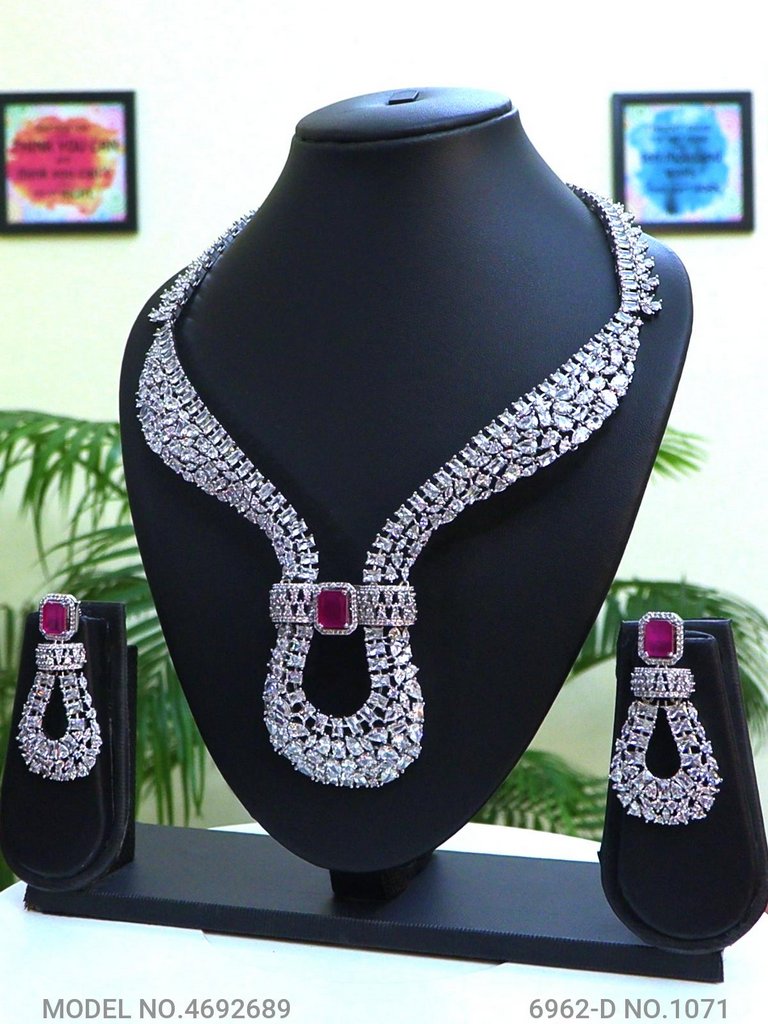 Fashion Necklace Set | Artificial Diamonds / Zircons - Amaara World