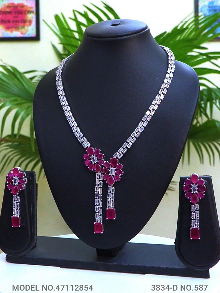 Classic Necklace | AD Jewellery | Handcrafted - View A