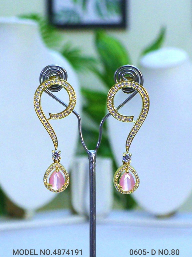 Cz Designer Long Earrings - Amaara World