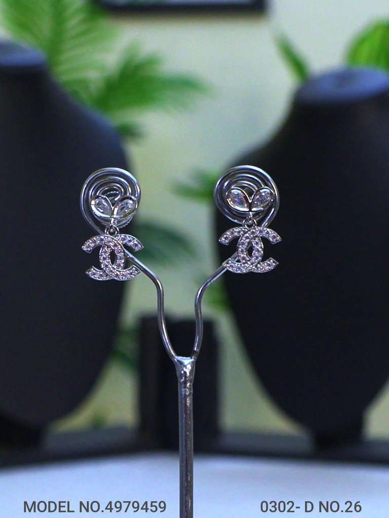 American diamond Earring Indian hand crafted - Amaara World