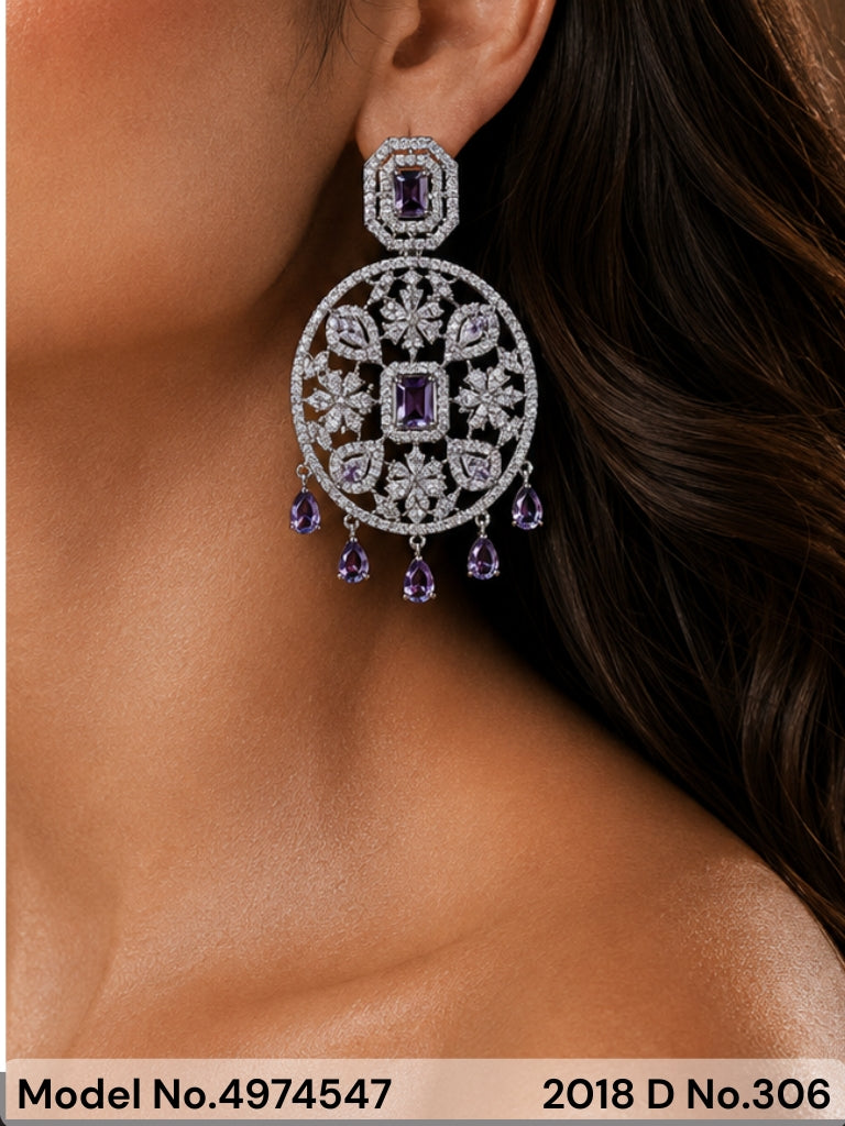 Statement Earrings with AD stones - Amaara World