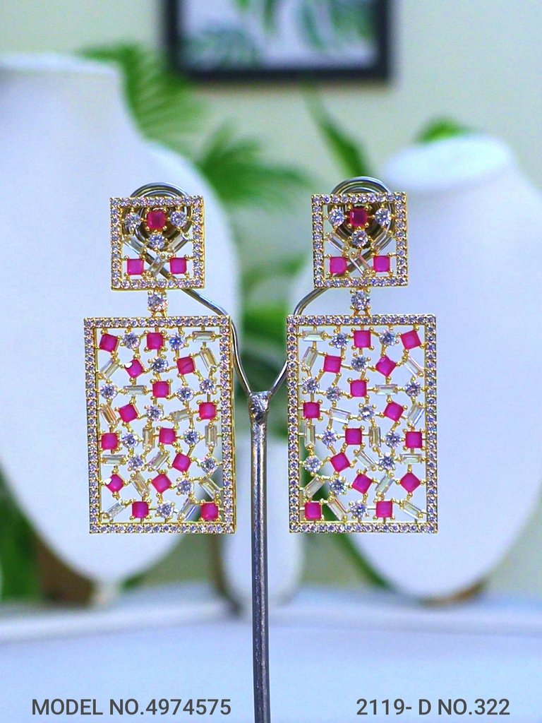Diamond Replica Long Earrings - View A