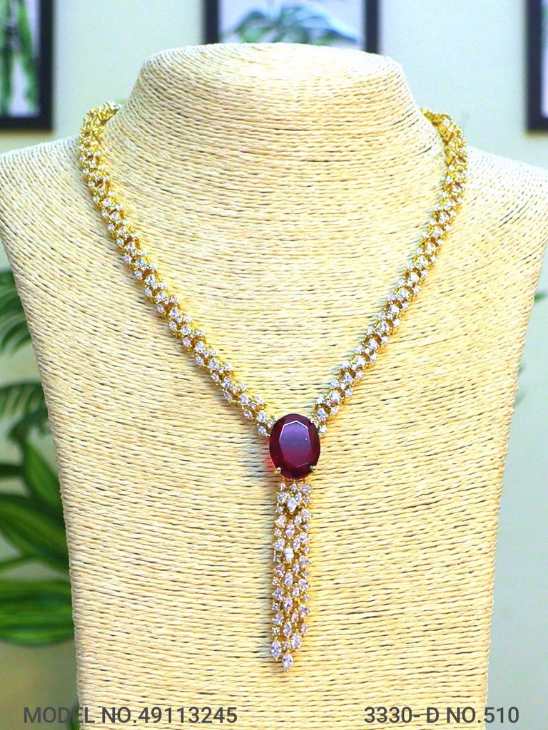 Classic yet Trendy | Cz Fashion Necklace Set - View A
