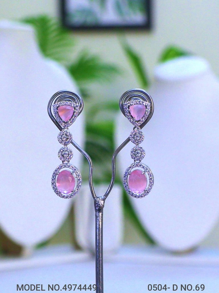 Cz Designer Long Earrings - Amaara World