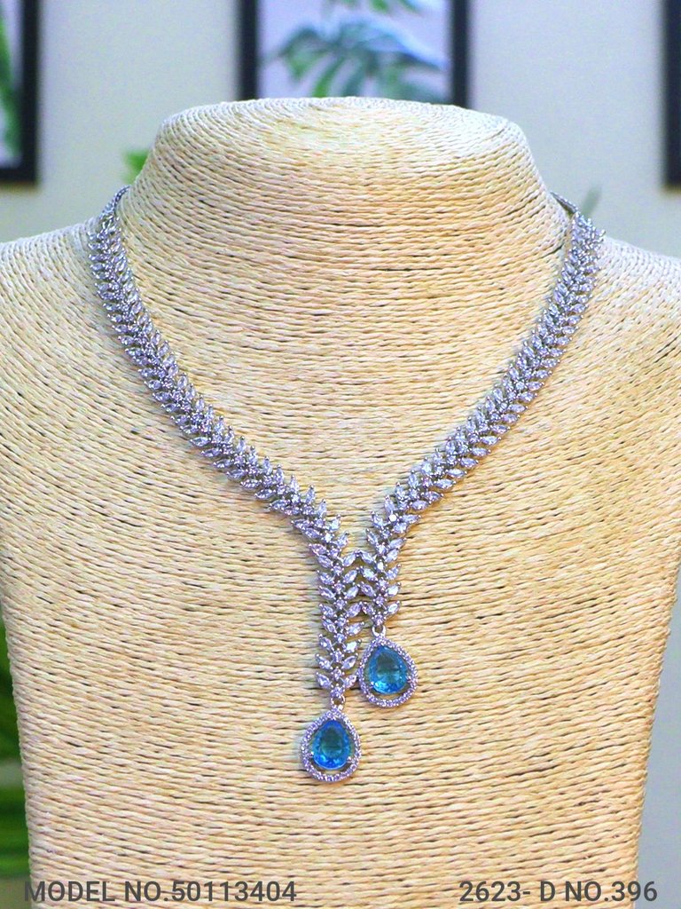 Light weighted CZ Necklace Set - View A