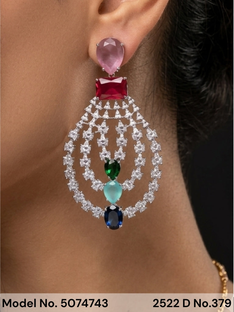 Real Zircon Long Fashion Earrings - Amaara World
