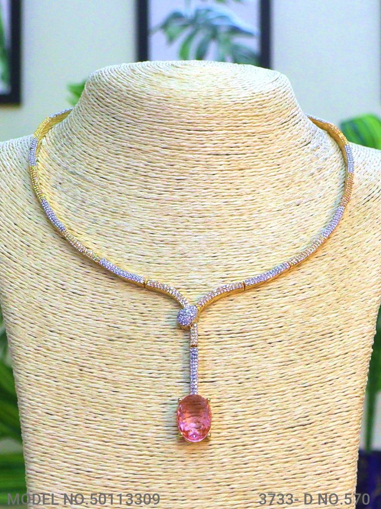 Classic Necklace | AD Jewellery | Handcrafted - View A