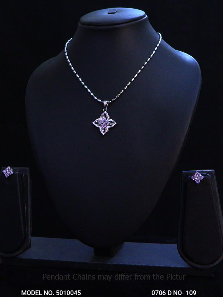 Artificial Diamond Cz Pendant Set - Amaara World