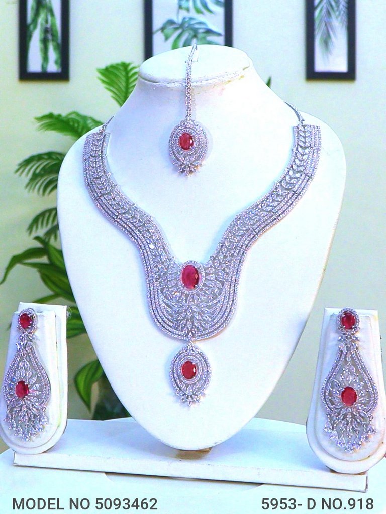 Traditional Design | American Diamond Jewelry Set - Amaara World