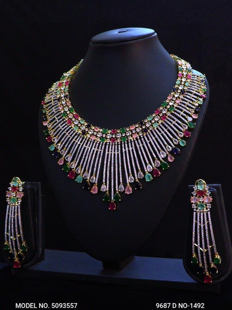 Original Zircon Necklace Set - View 2 - Amaara World