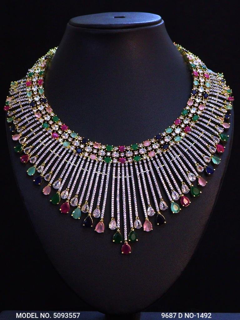 Original Zircon Necklace Set - View 3 - Amaara World