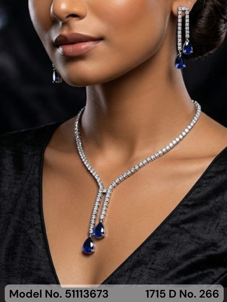 American Diamond Necklace Set | Wonderful Gift Item - Style 2 - Amaara World