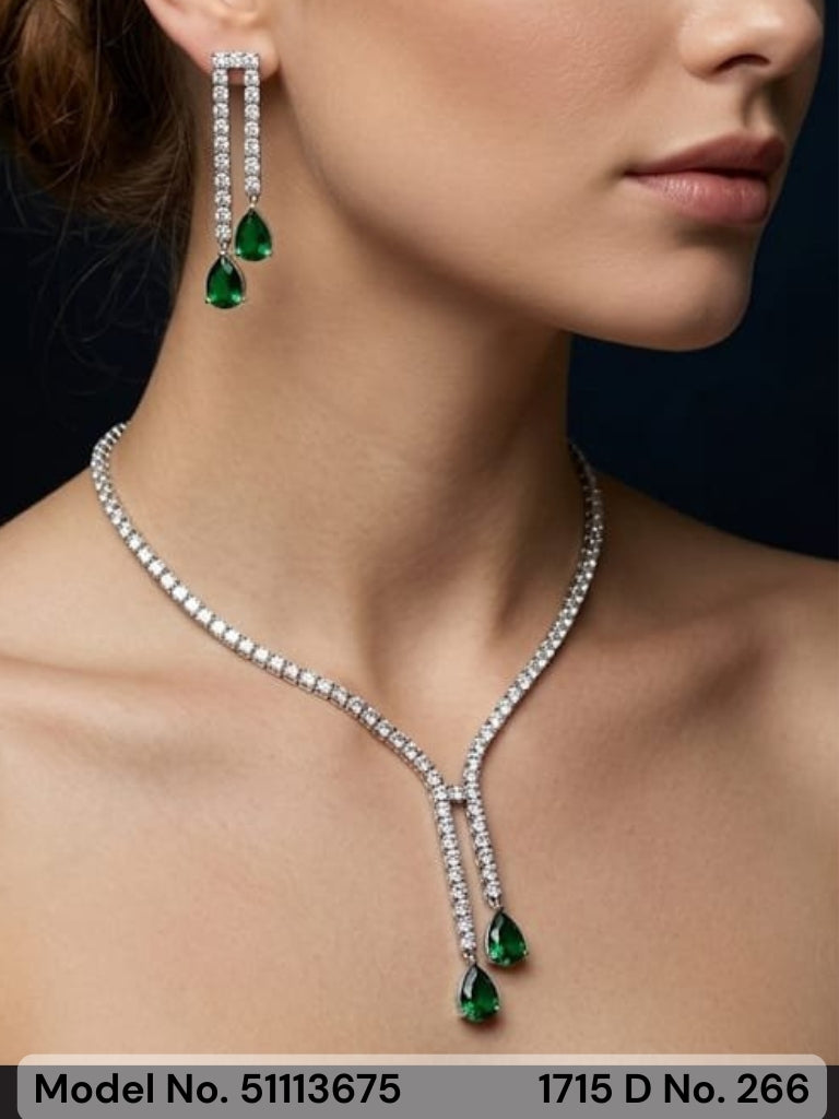 American Diamond Necklace Set | Wonderful Gift Item - Style 4 - Amaara World