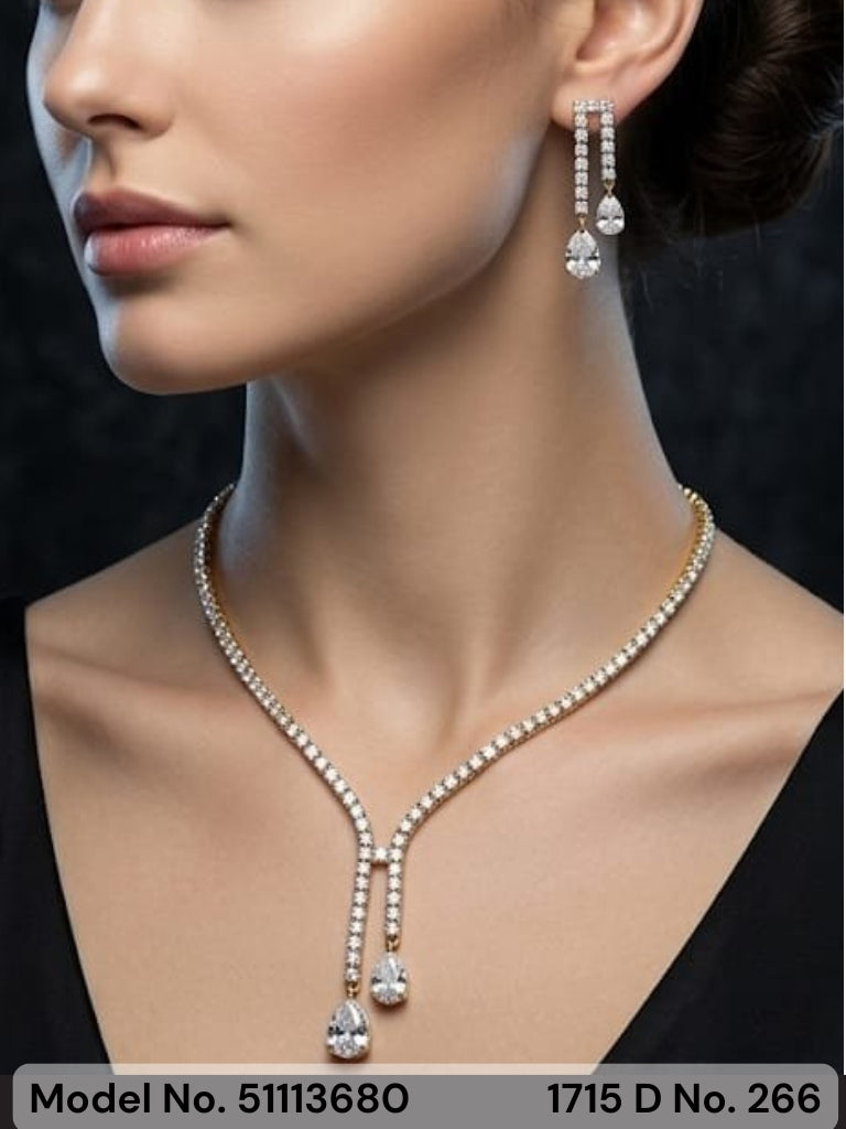 American Diamond Necklace Set | Wonderful Gift Item - Style 7 - Amaara World