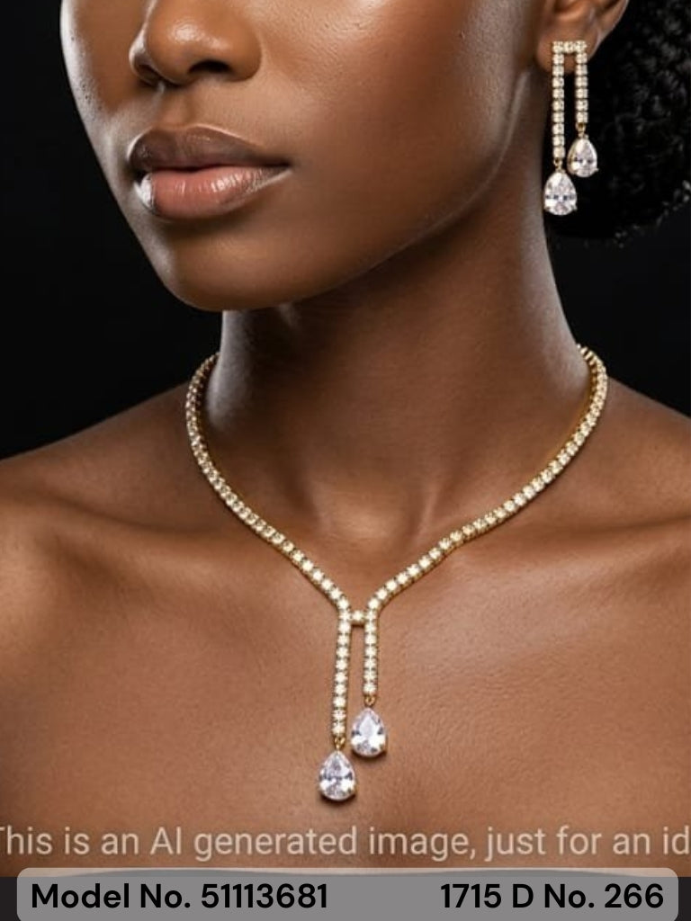 American Diamond Necklace Set | Wonderful Gift Item - Style 8 - Amaara World