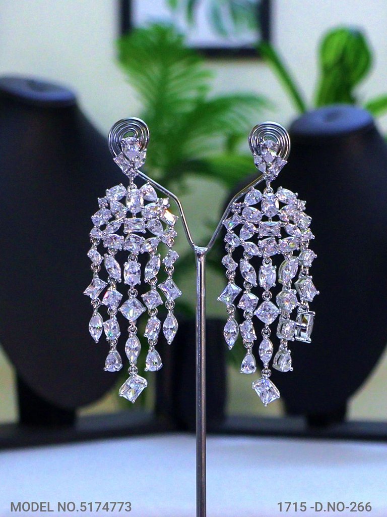 Diamond Replica Long Earrings - View A