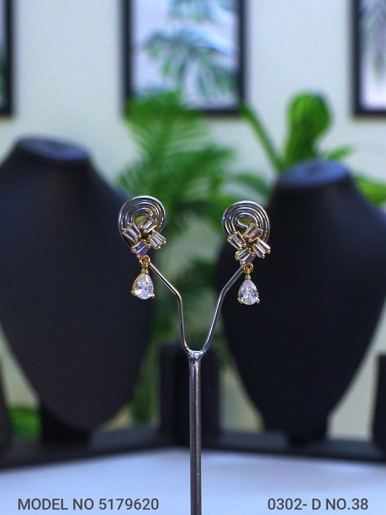 American diamond Earring Indian hand crafted - Amaara World