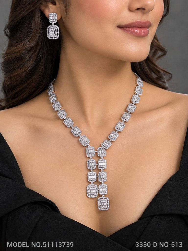 Classic Necklace | AD Jewellery | Handcrafted - Amaara World