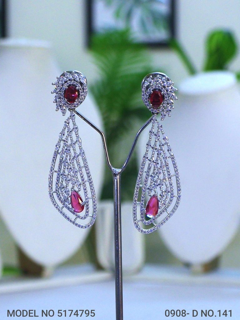 Original Zircon Long Earrings