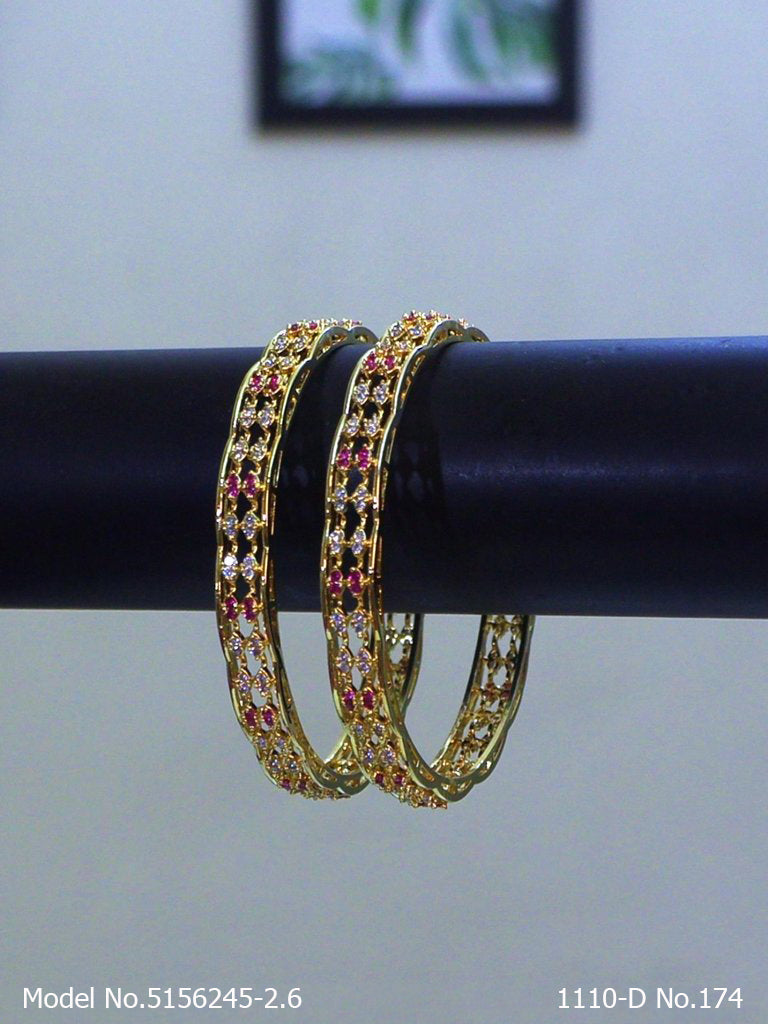 Golden Spark CZ Bangles - Amaara World