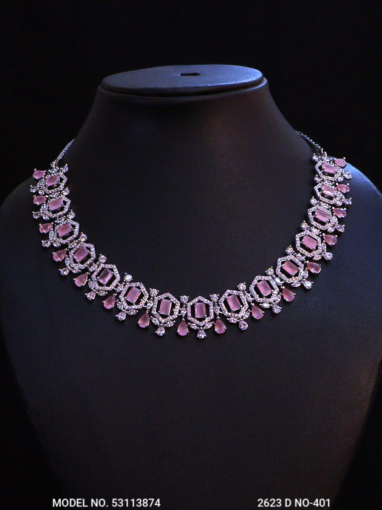 Light weighted CZ Necklace Set - View B