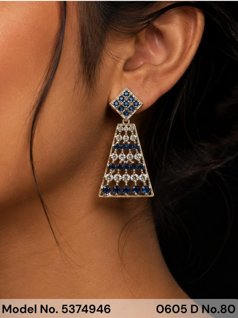 Cz Designer Long Earrings - Amaara World