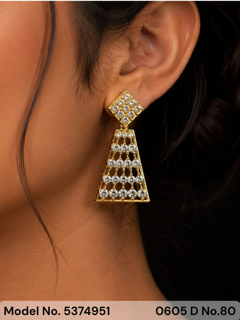 Real Zircon Long Fashion Earrings - Amaara World