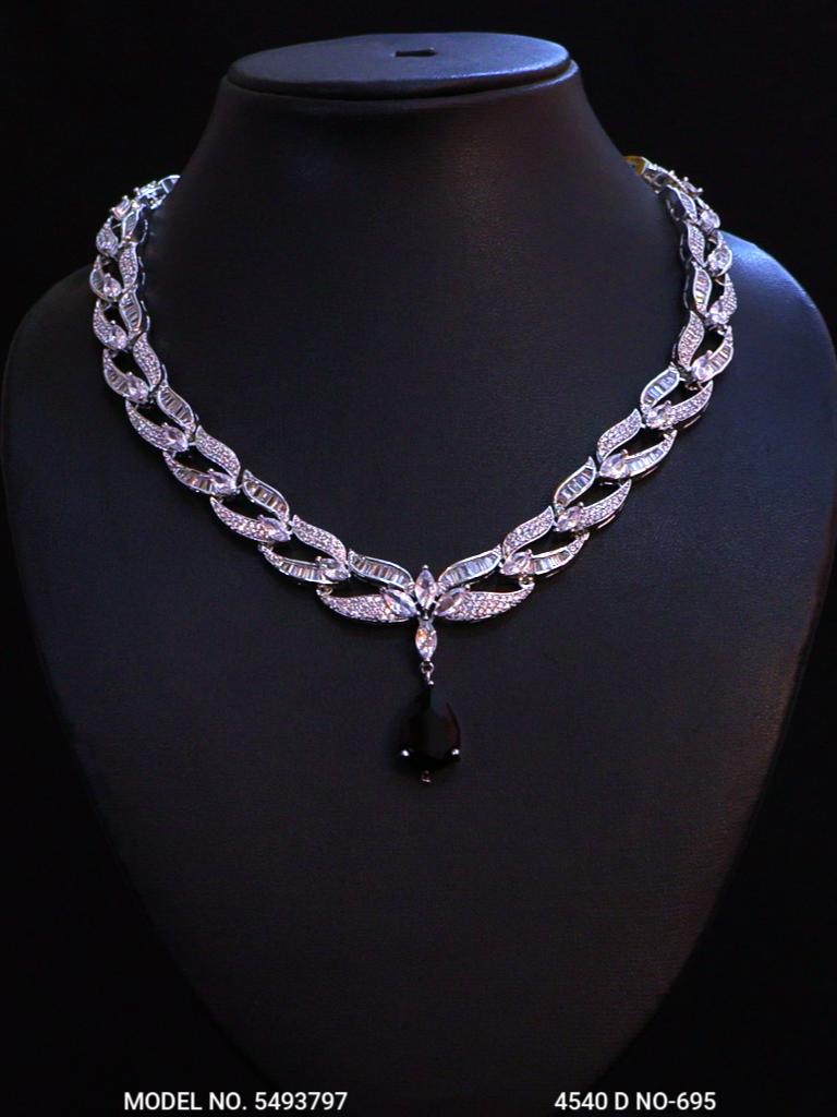 Fashion Necklace Set | Artificial Diamonds / Zircons - View A