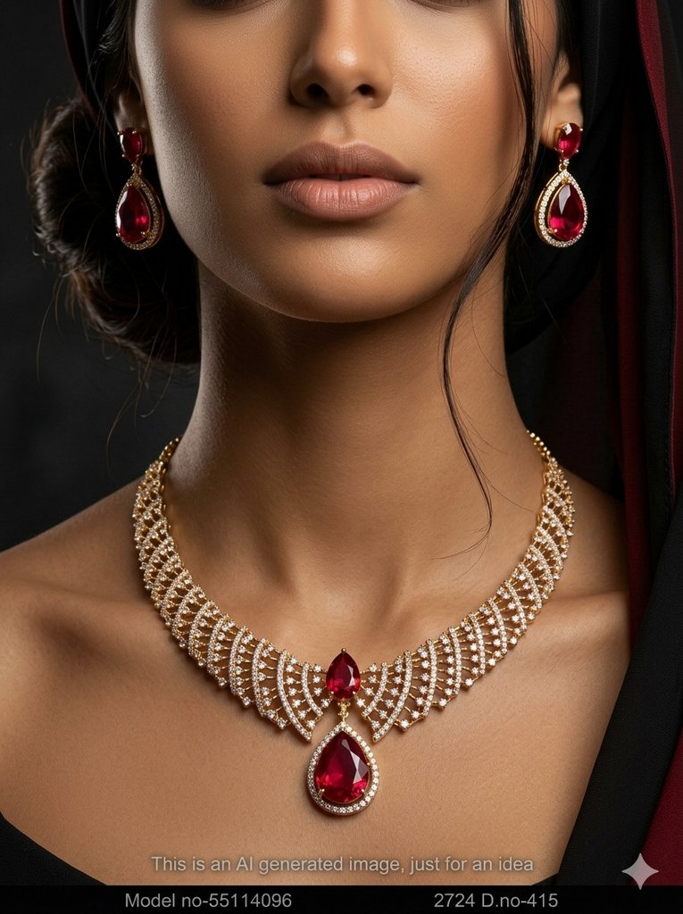 Light weighted CZ Necklace Set