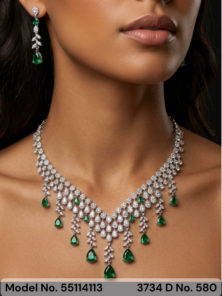 Classic Cz Jewelry Set with Earrings - Amaara World