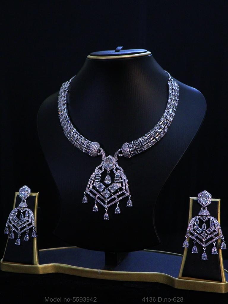 Traditional Design | American Diamond Jewelry Set - View A