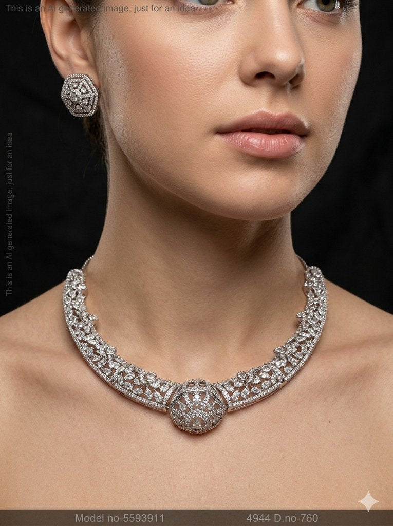 Traditional Design | American Diamond Jewelry Set - Amaara World