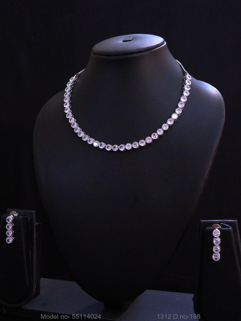 Light weighted CZ Necklace Set - View A