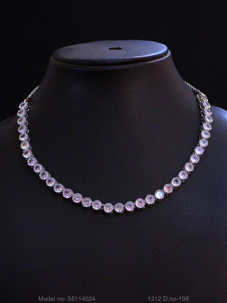 Light weighted CZ Necklace Set - View B