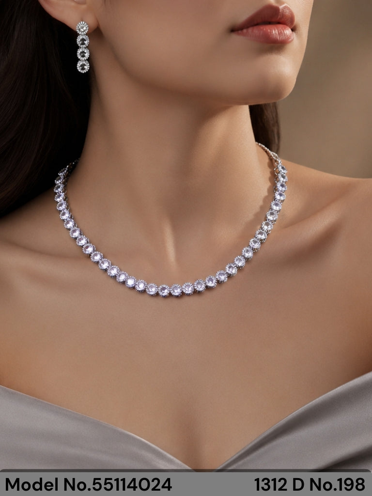 Light weighted CZ Necklace Set - Amaara World