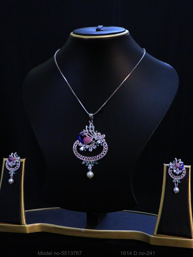 American Diamond Pendant Set - Amaara World