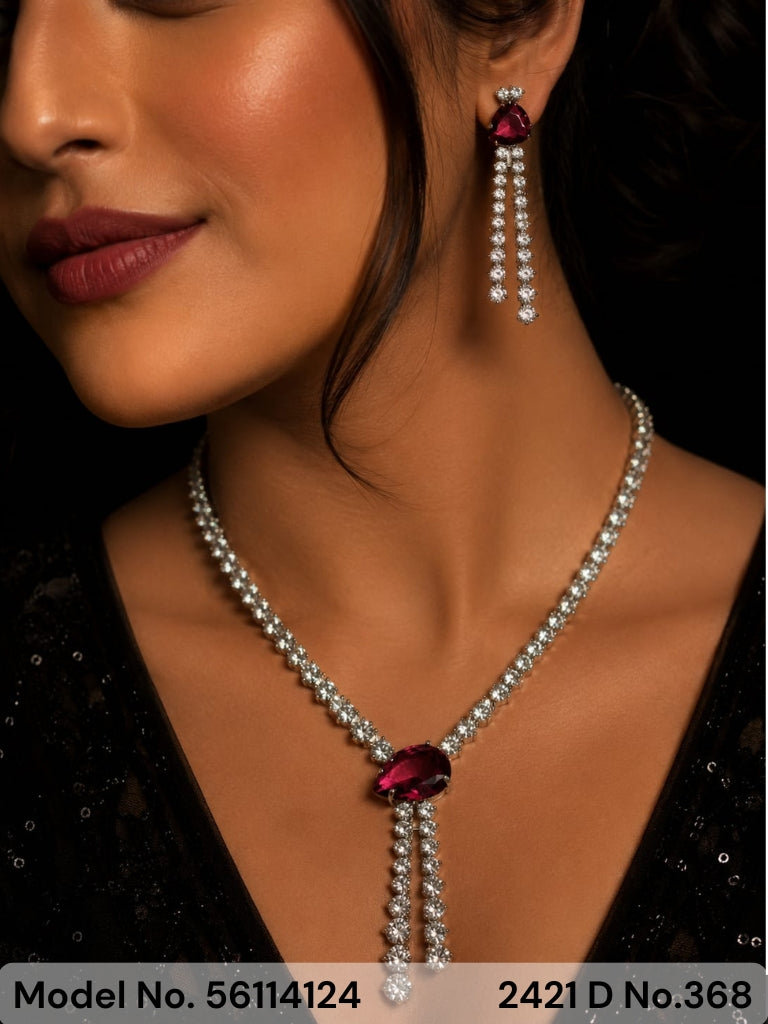 Classic yet Trendy | Cz Fashion Necklace Set - Amaara World