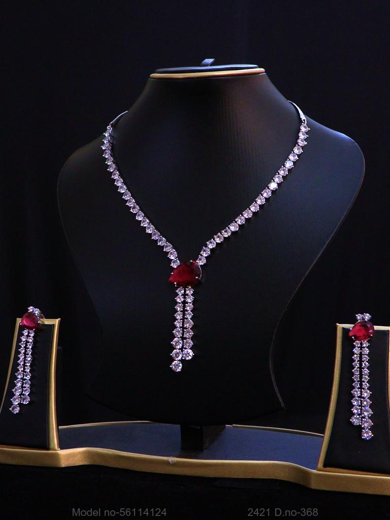 Classic yet Trendy | Cz Fashion Necklace Set - View A