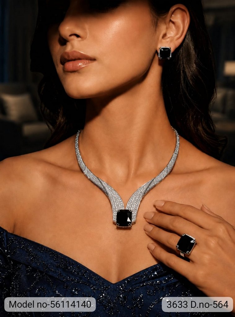 Original Cubic Zircon | Classic Necklace Set - Style 3 - Amaara World