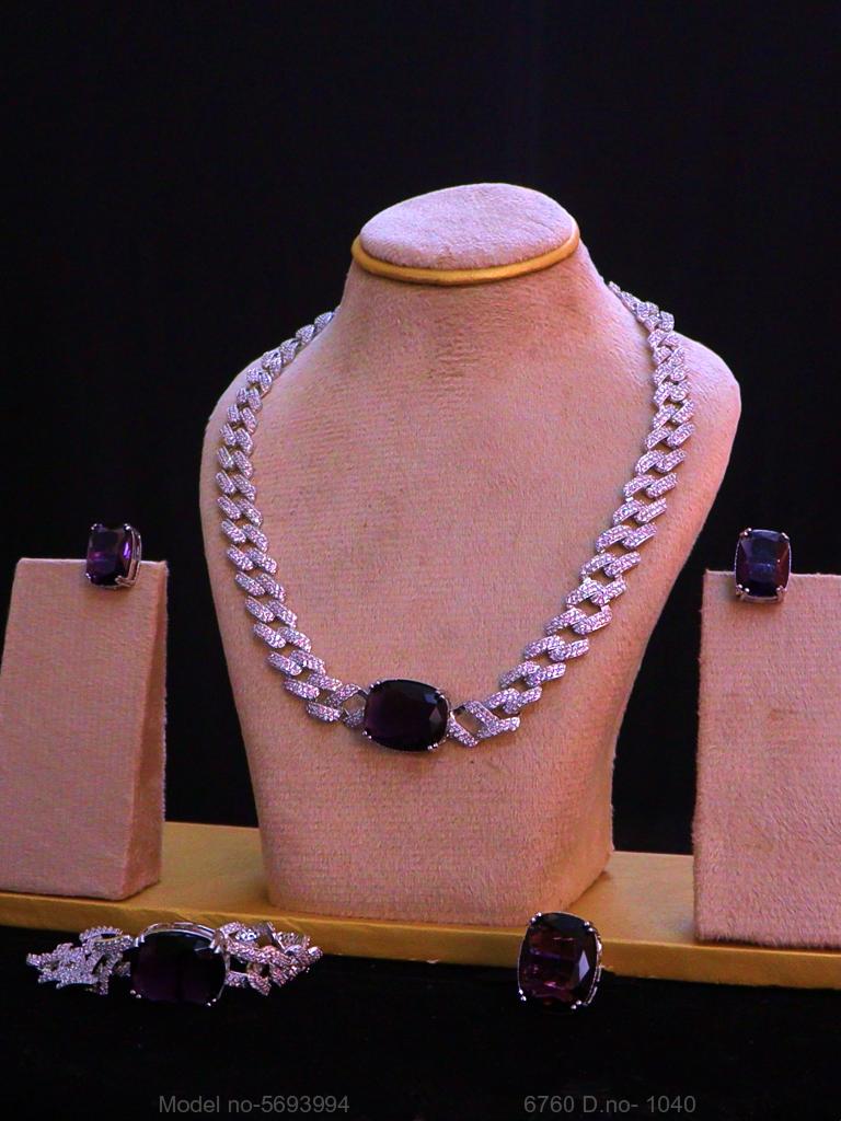 Fashion Necklace Set | Artificial Diamonds / Zircons - Amaara World