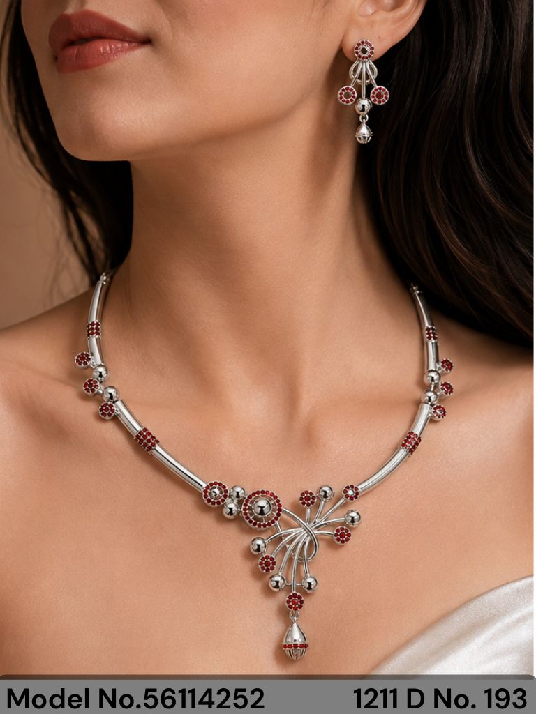 Classic Necklace | AD Jewellery | Handcrafted - Amaara World