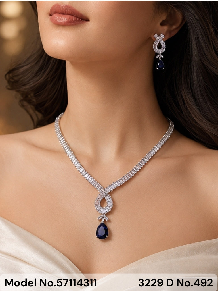 Light weighted CZ Necklace Set - Amaara World