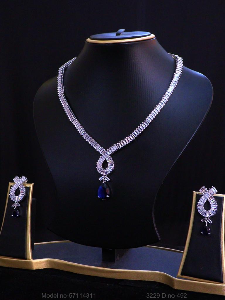 Light weighted CZ Necklace Set - View A