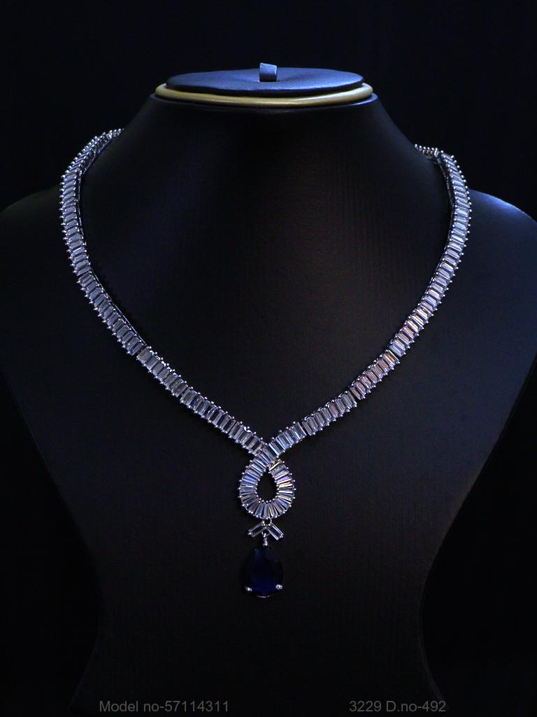 Light weighted CZ Necklace Set - View B