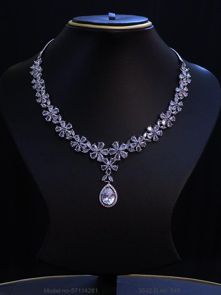 Classic yet Trendy | Cz Fashion Necklace Set - View B