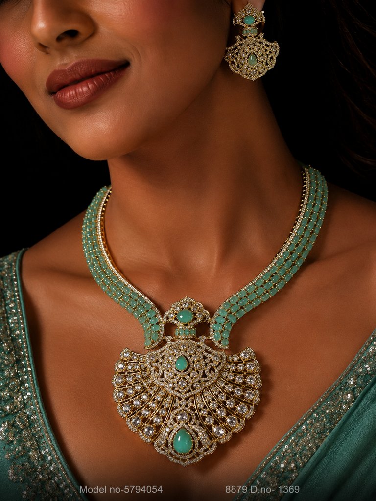 Fashion Necklace Set | Artificial Diamonds / Zircons - Amaara World