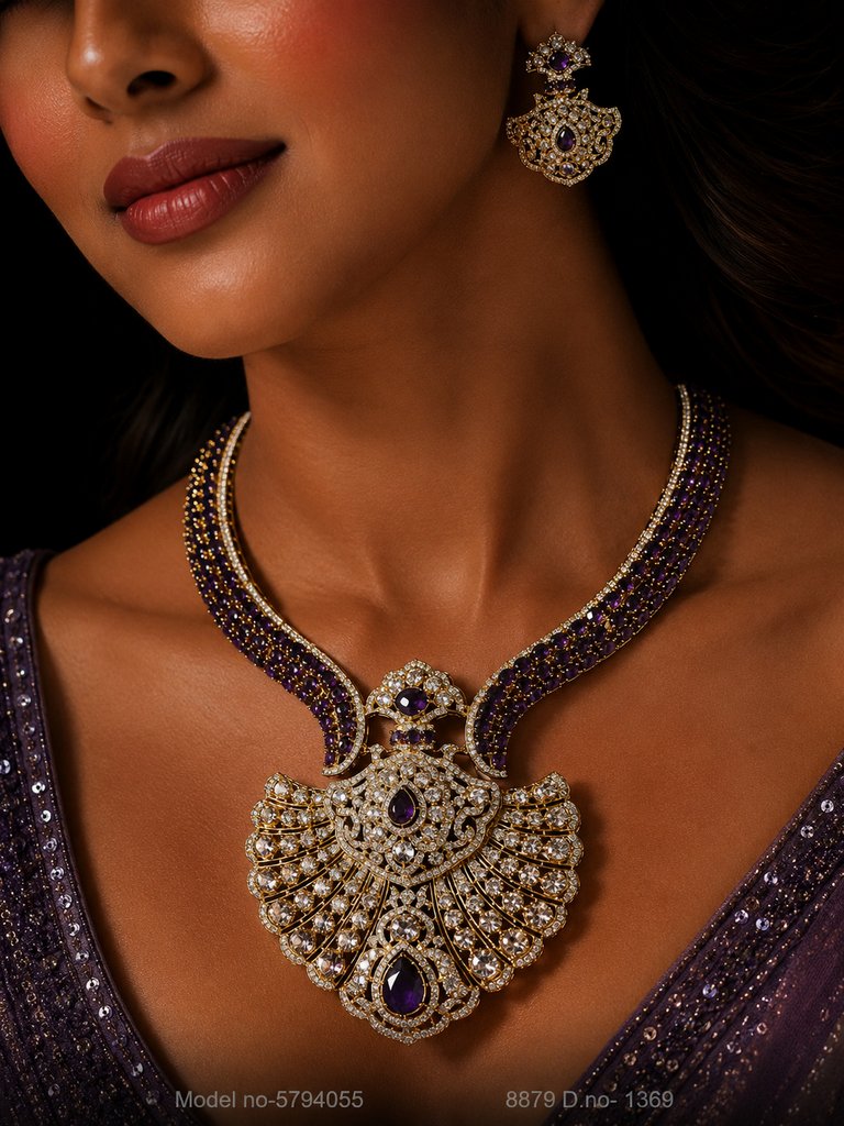 Traditional Design | American Diamond Jewelry Set - Amaara World